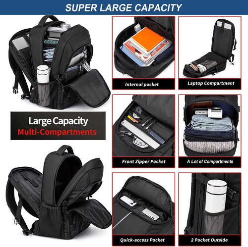 Large 55l laptop backpack usb - large,